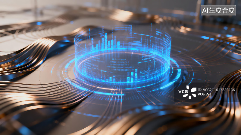 【AI数字艺术】未来科技界面与数据可视化图片素材