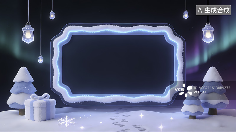 【AI数字艺术】冬日节日场景素材边框图片素材
