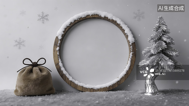 【AI数字艺术】冬日节日场景素材边框图片素材