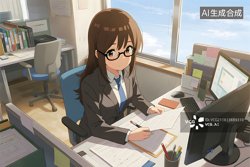 【AI数字艺术】职场女性办公场景图片素材