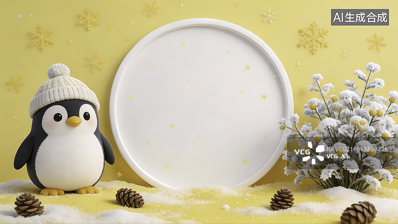 【AI数字艺术】冬日节日场景素材边框图片素材