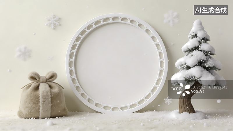【AI数字艺术】冬日节日场景素材边框图片素材