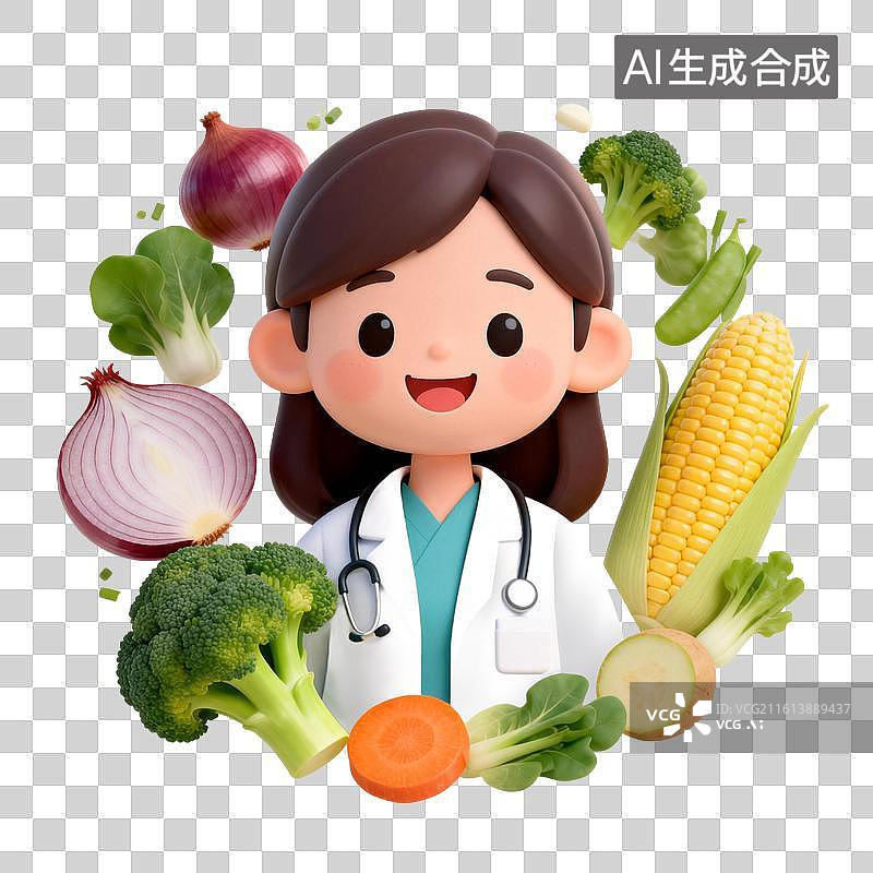 【AI数字艺术】3D医生指导的健康饮食图片素材