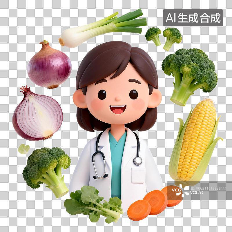 【AI数字艺术】3D医生指导的健康饮食图片素材