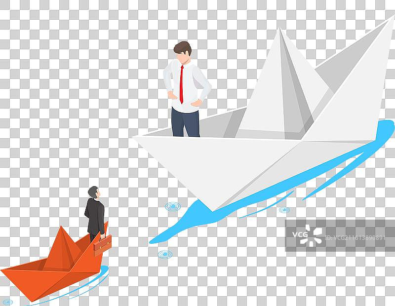 大型和小型企业竞争对手的等距视图图片素材