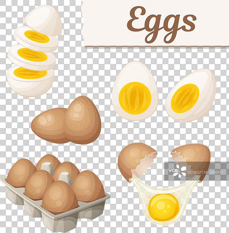 各种卡通风格的鸡蛋料理合集图片素材