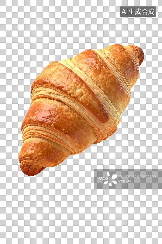 【AI数字艺术】新鲜出炉的酥脆羊角面包图片素材