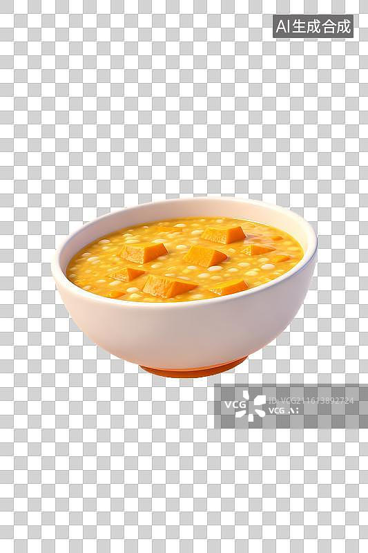 【AI数字艺术】一碗温暖的南瓜粥图片素材
