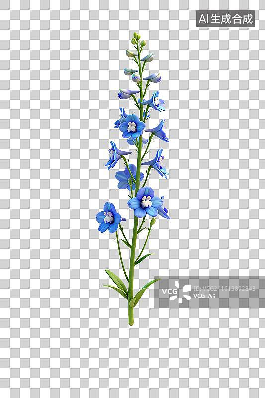 【AI数字艺术】蓝色飞燕草图片素材
