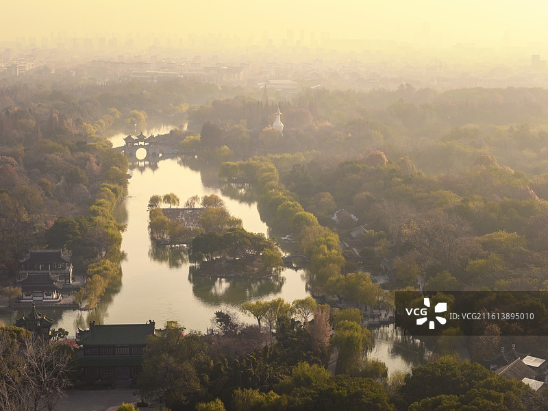 瘦西湖风景区清晨图片素材