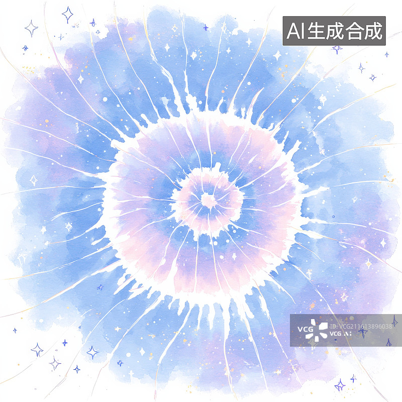 【AI数字艺术】柔和系染布水彩图案图片素材