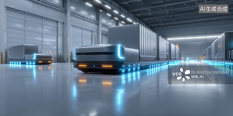 【AI数字艺术】自主AGV搬运车图片素材