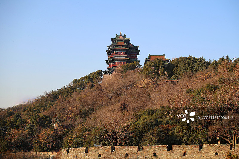南京狮子山阅江楼与天妃宫图片素材