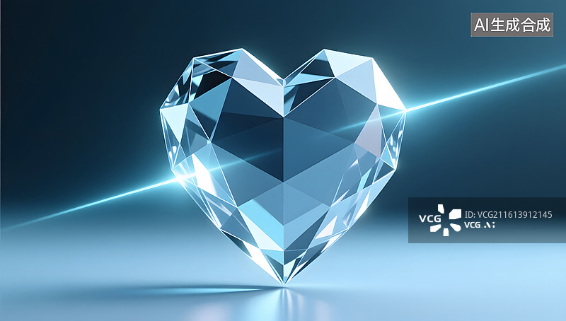 【AI数字艺术】几何切面心脏展示人工智能扫描诊断图片素材