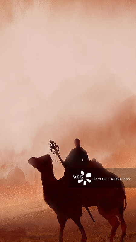 厚涂武侠风唐玄奘和尚西方取经路上图片素材