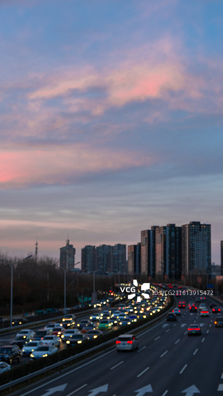 北京东四环的晚霞图片素材