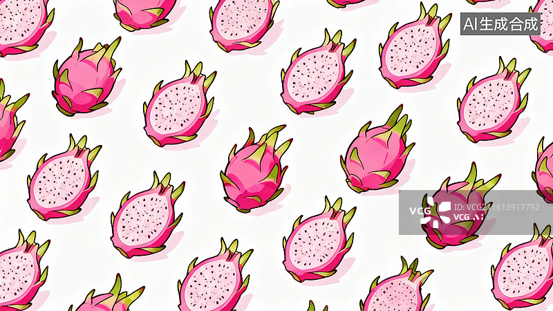 【AI数字艺术】火龙果图案背景图片素材