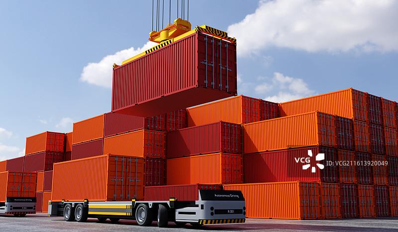 无人自动化码头货运场景图片素材