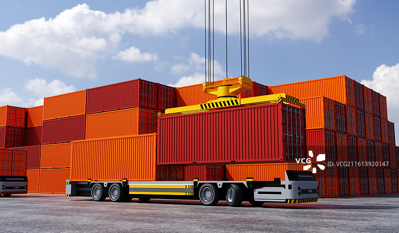 无人自动化码头货运场景图片素材