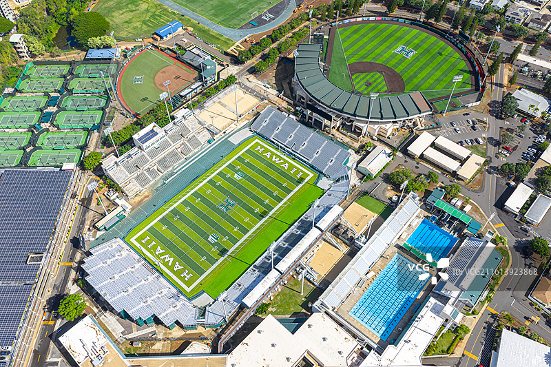 美国夏威夷城市航拍全景图片素材