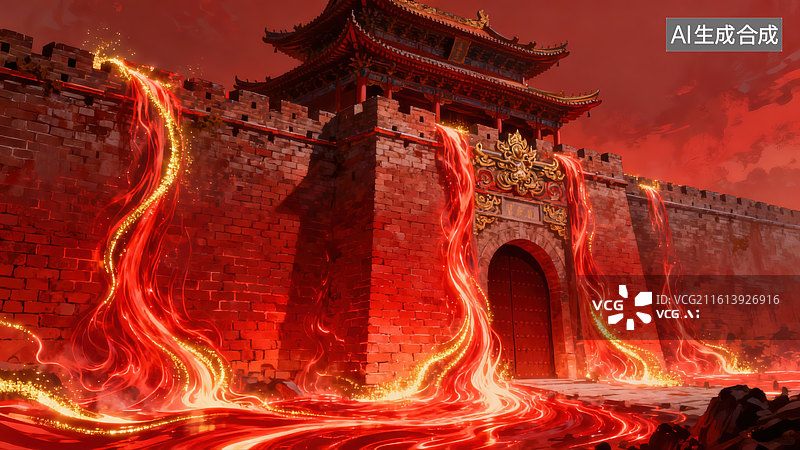 【AI数字艺术】中国风建筑插画图片素材