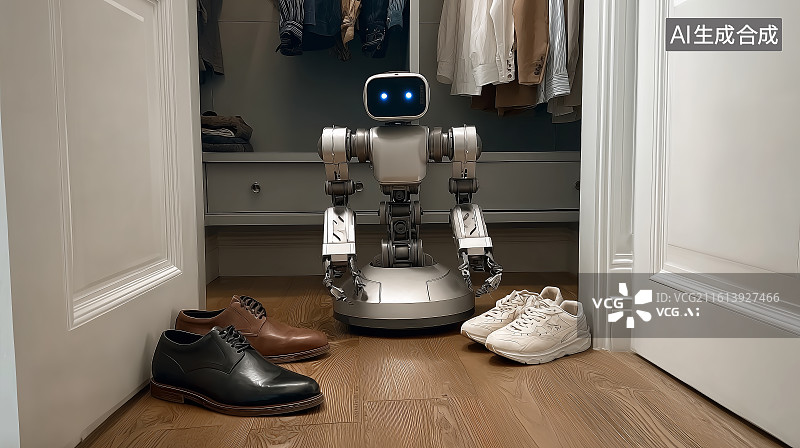 【AI数字艺术】整理鞋柜的机器人图片素材