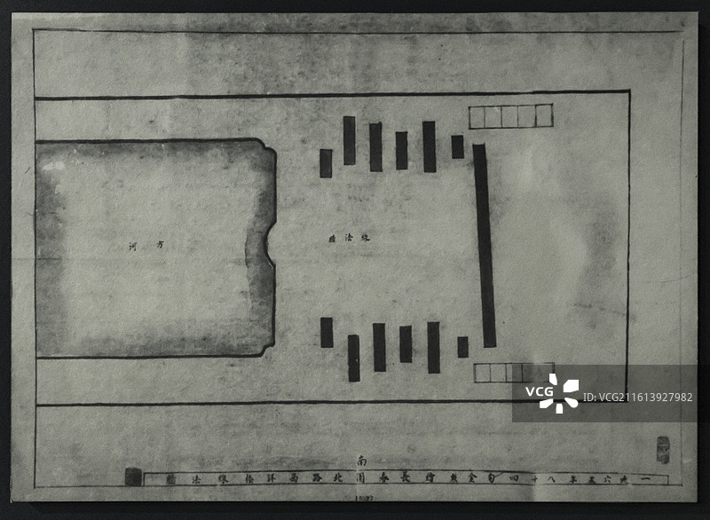 圆明园展览馆1765年绘西洋楼线法画平面图图片素材
