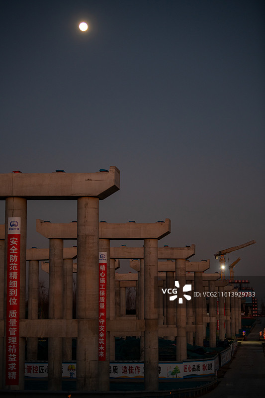 宁盐高速（在建）扬州高邮湖邵伯湖段图片素材