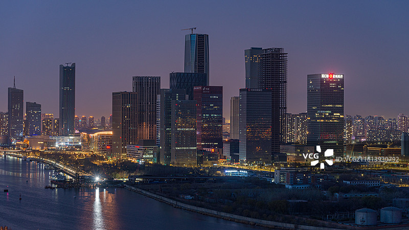 天津市滨海新区于家堡响螺湾城市天际线图片素材