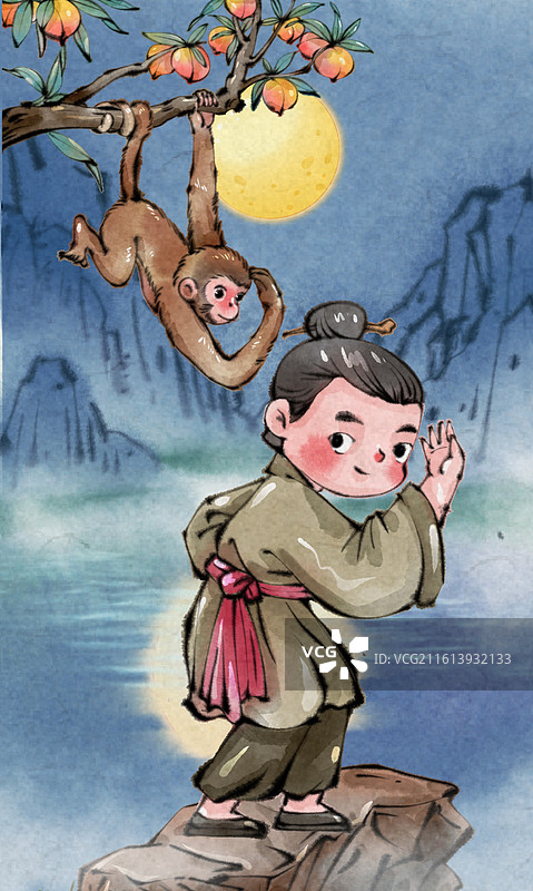 中医养生运动健身五禽戏-猿戏图片素材