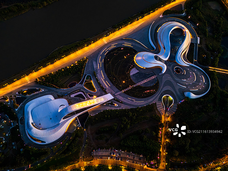 航拍哈尔滨大剧院图片素材