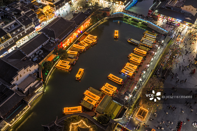 夫子庙秦淮风光带夜景图片素材