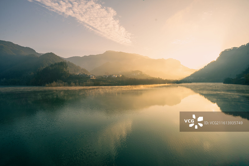 湖北恩施屯堡清江湿地风光图片素材