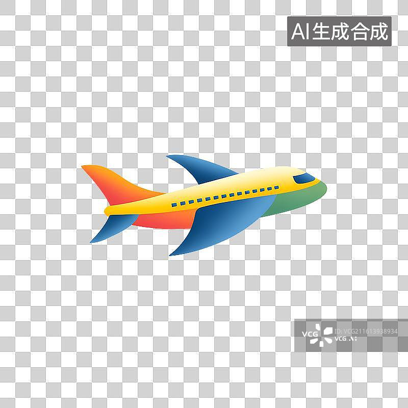 【AI数字艺术】彩色铅笔风格插画小飞机图片素材