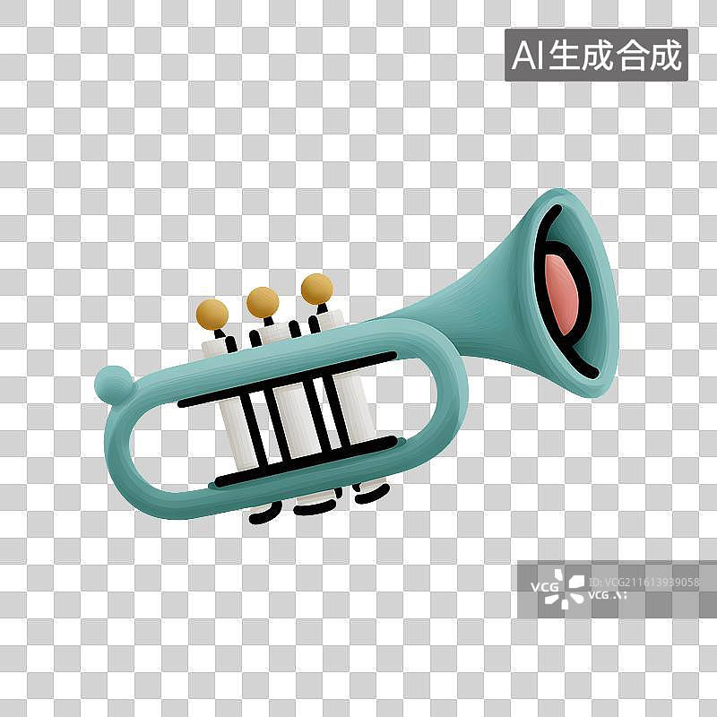 【AI数字艺术】手绘卡通小号图片素材