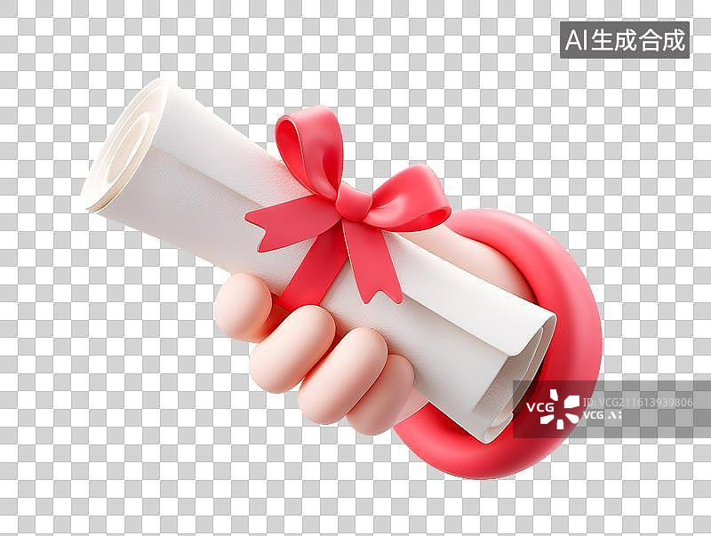 【AI数字艺术】手上拿着一个文件通知书图片素材