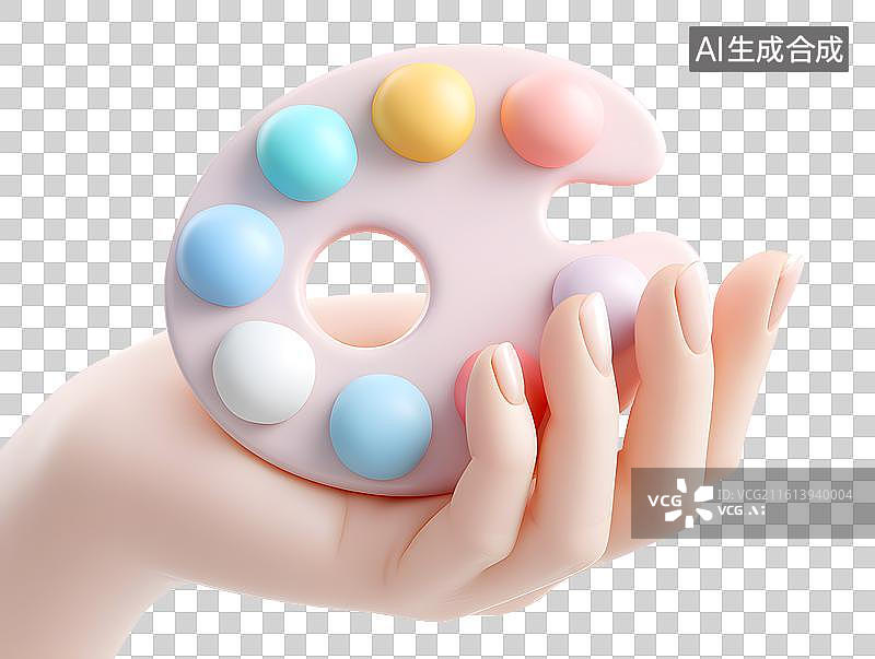 【AI数字艺术】手上拿着一个调色盘图片素材