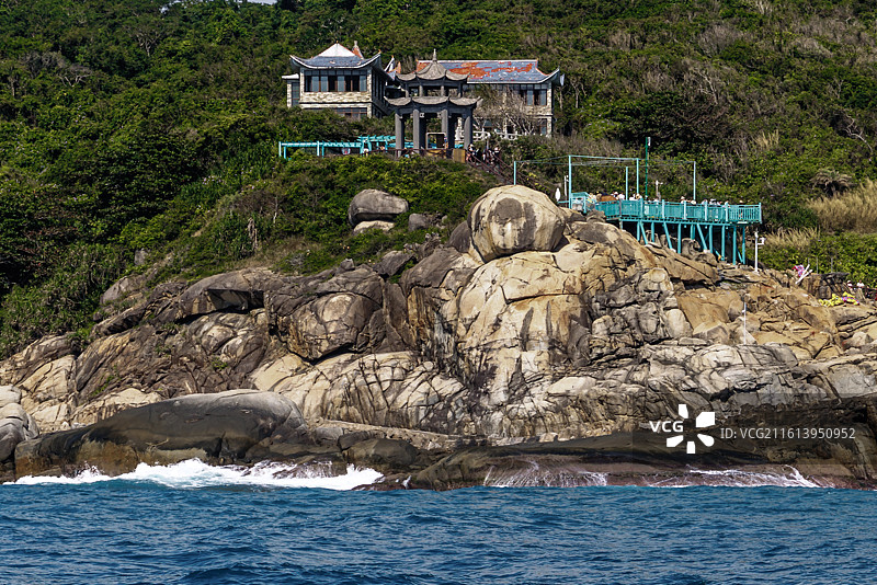 海南三亚蜈支洲岛之观日岩图片素材