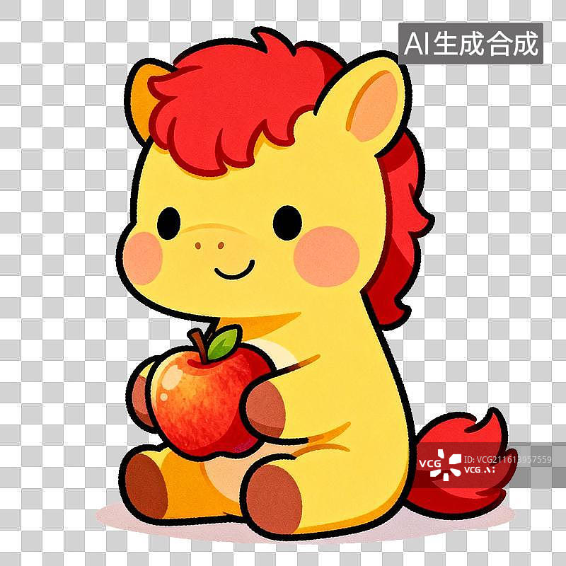 【AI数字艺术】卡通小马暖色系商业装饰背景图片素材