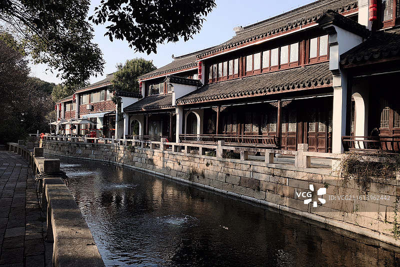 苏州张家港凤凰山景区恬庄古街，古建筑，古街，江南古建筑，小桥流水人家，中式园林，园林，苏式建筑图片素材