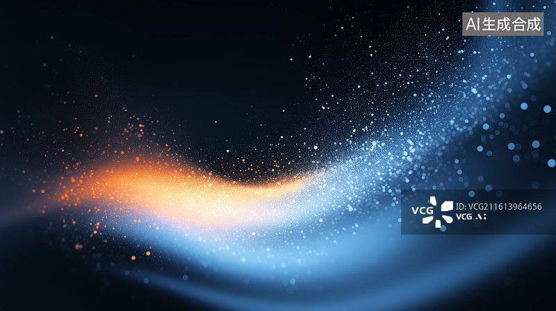 【AI数字艺术】黑色背景下的彩色光线图片素材