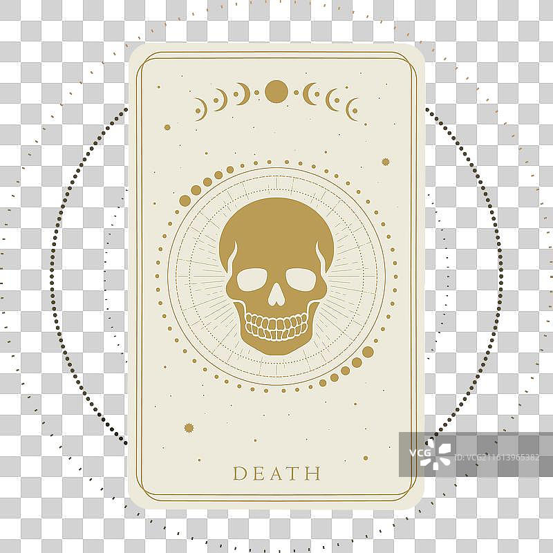 金色塔罗牌：伟特塔罗牌中的死神牌图片素材