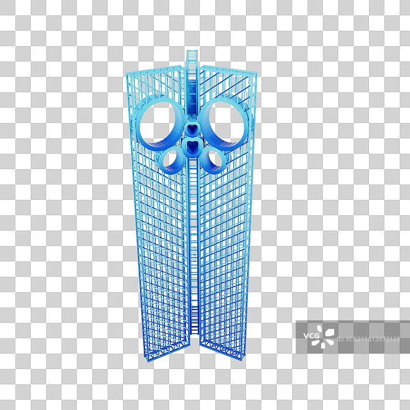 3D立体山东潍坊城市地标建筑风筝广场图片素材