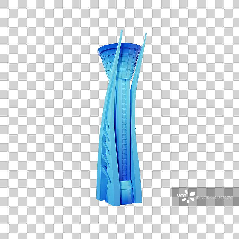 3D立体潍坊地标建筑潍坊人民广场元素图片素材