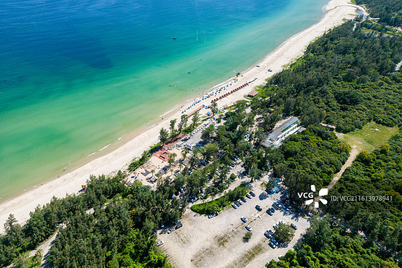 深圳大鹏半岛西涌海边风光航拍图片素材