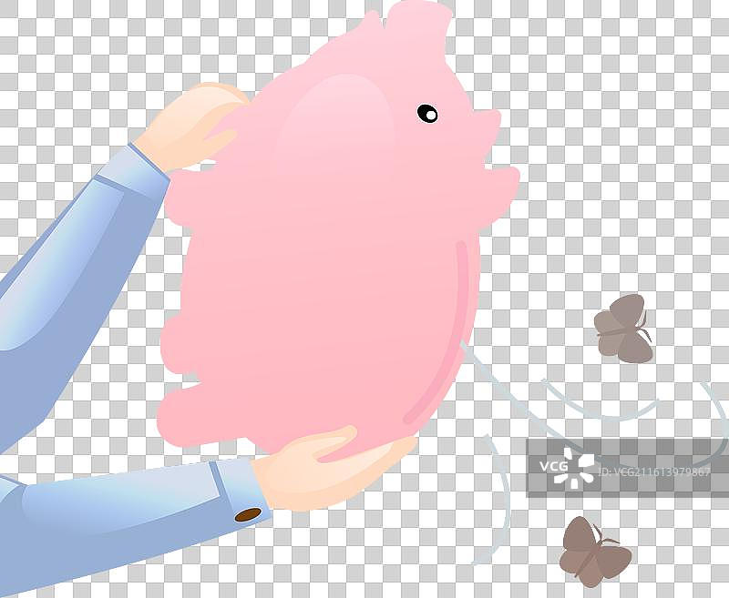 商务人士摇晃空猪存钱罐图片素材