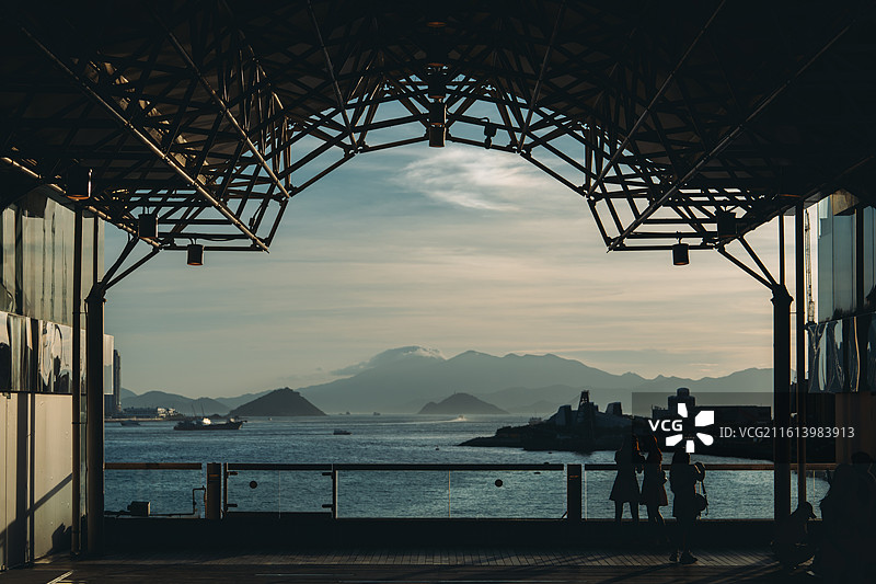 香港海港城落日图片素材