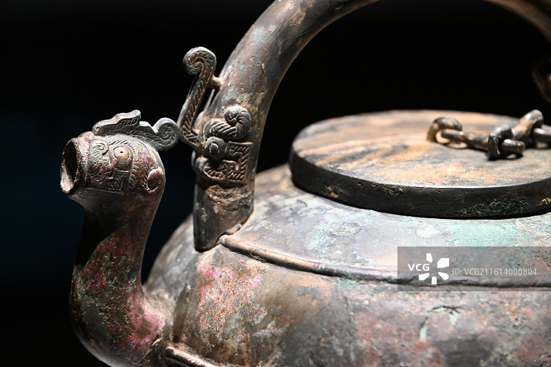 山西博物院藏文物春秋时期青铜器弦纹盉（襄汾县陶寺北墓地1号墓出土）图片素材