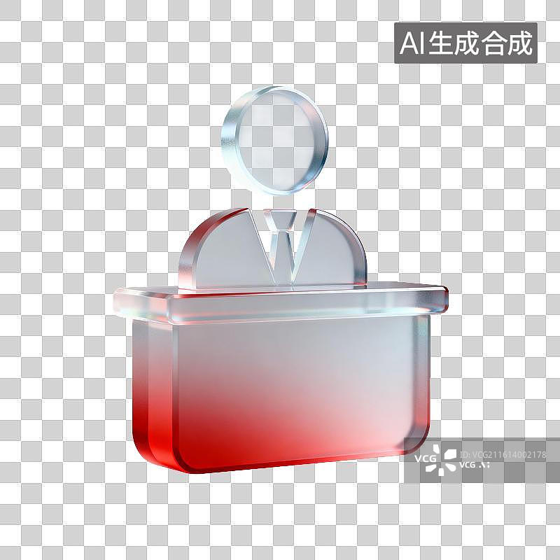 【AI数字艺术】[免抠PNG素材]玻璃办公桌人物图标图片素材