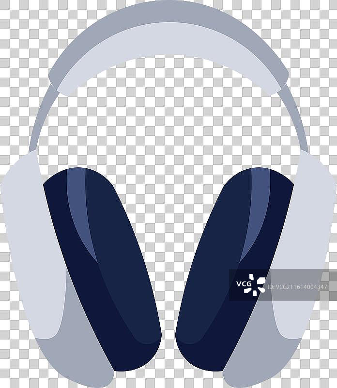 白色耳机，浅灰色耳机艺术图片素材